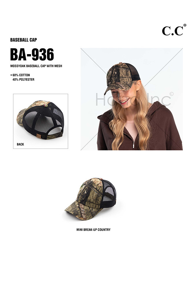 Women's Camo Mesh Ponytail Baseball Cap — baseball cap photo 5