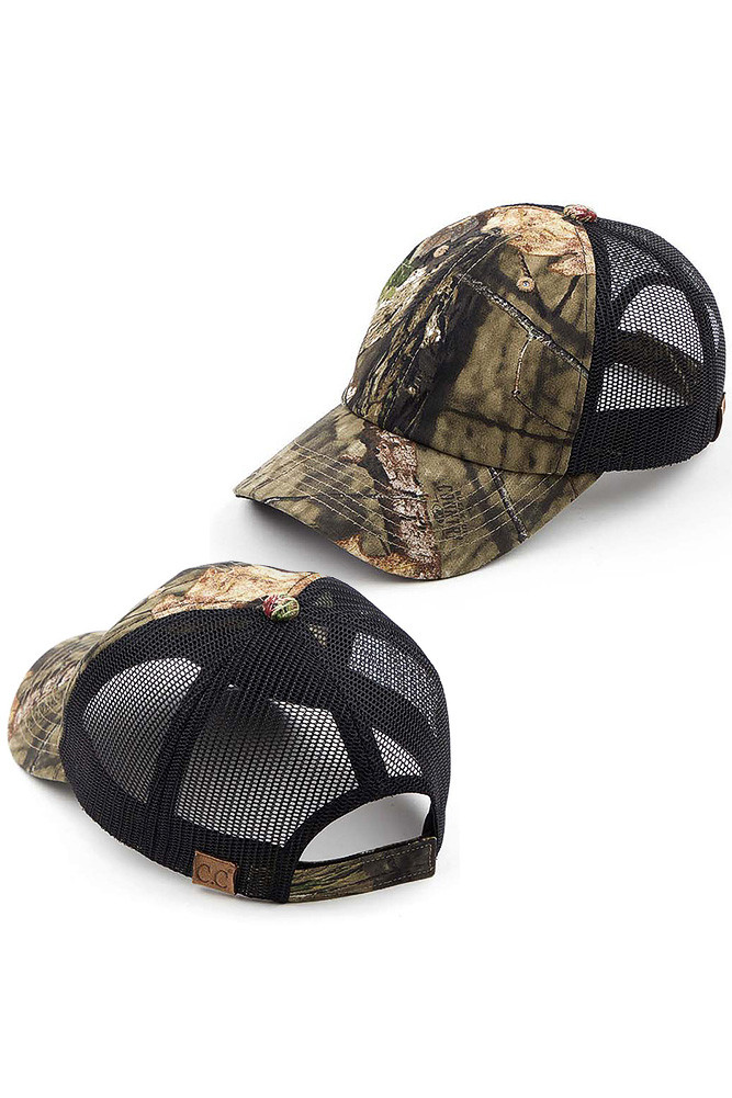 Women's Camo Mesh Ponytail Baseball Cap by BURACQ