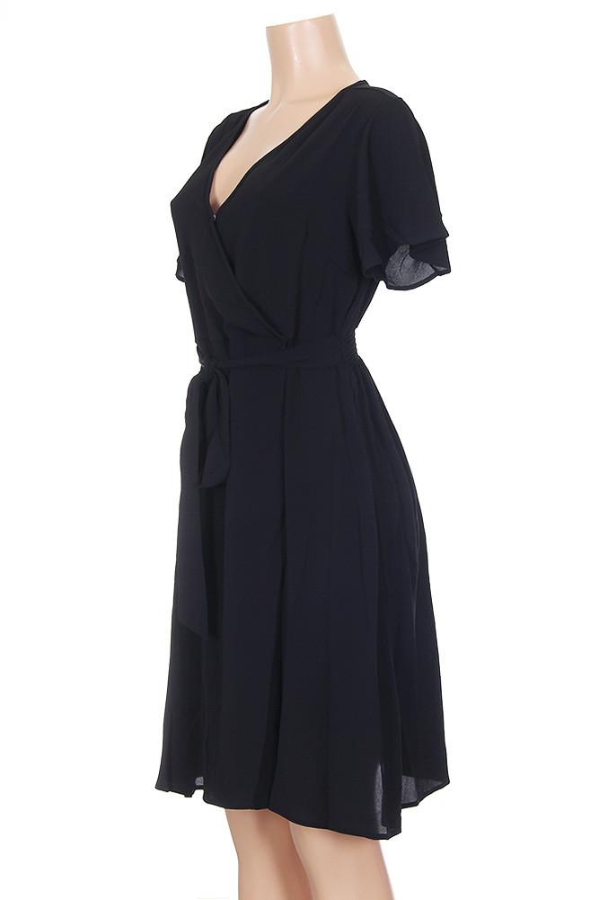 Women's Solid One Piece Dress in Black