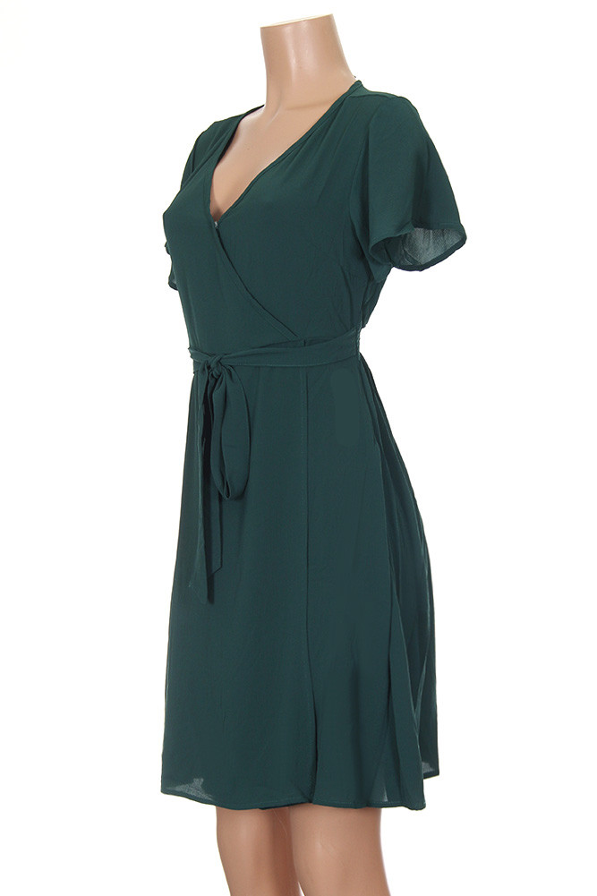Women's Solid One Piece Dress in Green
