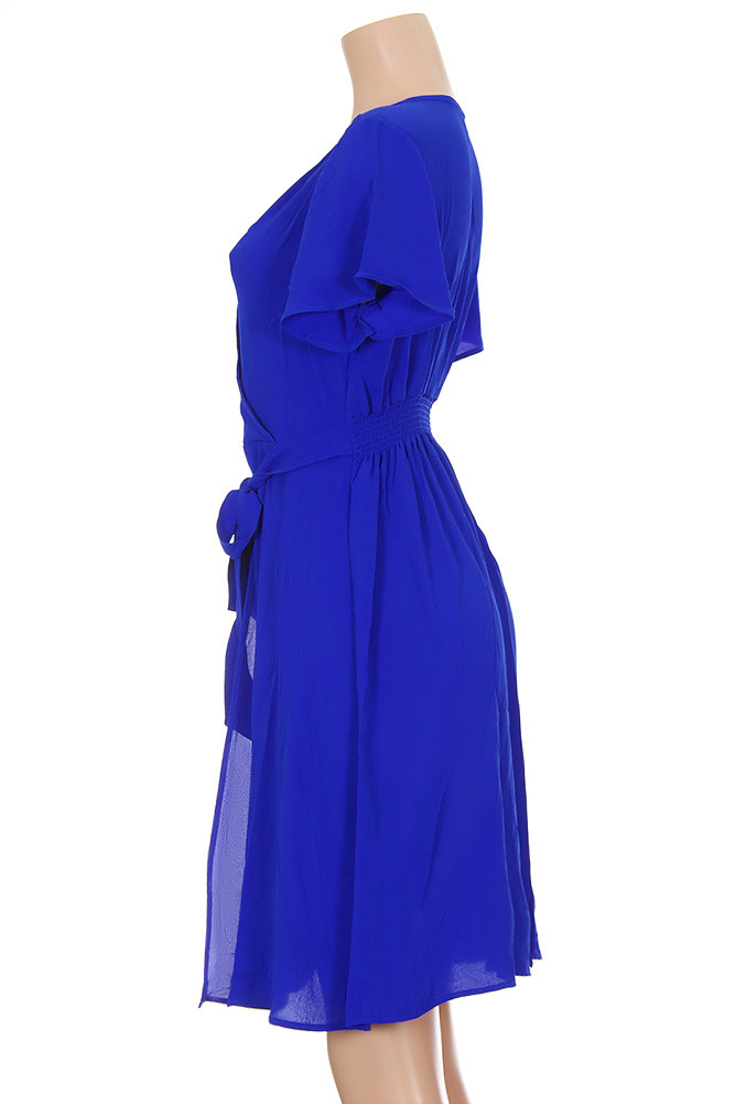 Women's Solid One Piece Dress in Royal Blue