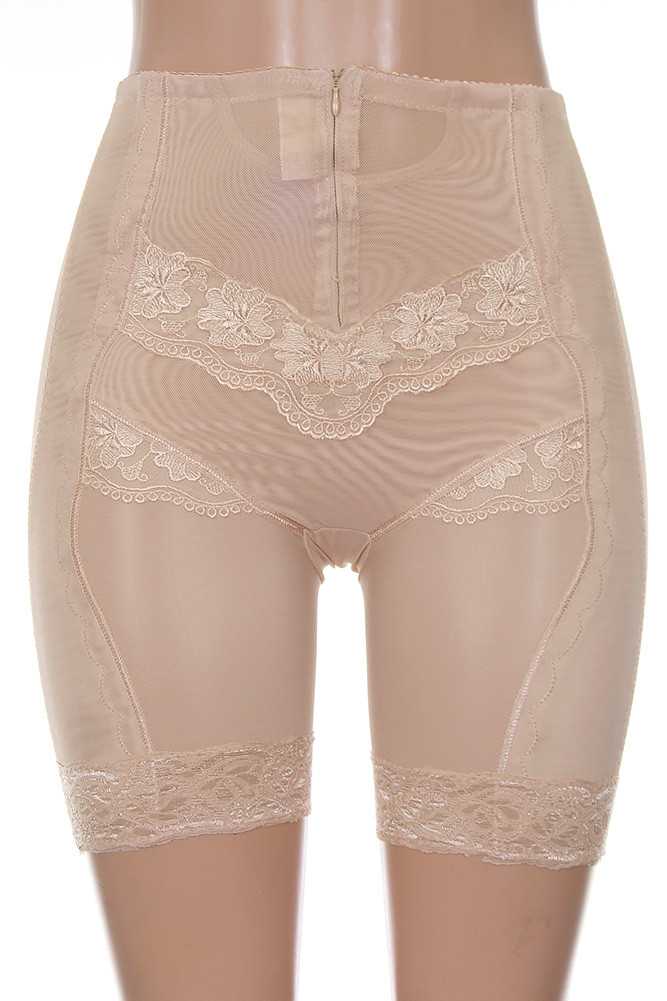Women's High Waist Shaping Shorts – Style 3376 in Beige