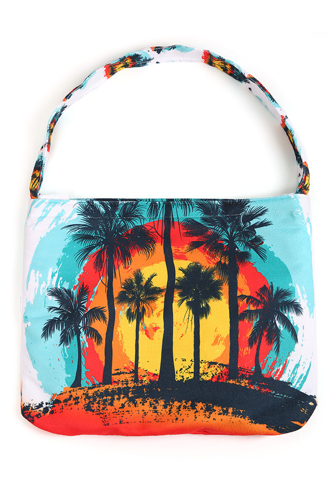 Palm Tree Sunrise Beach Towel — beach towel photo 2