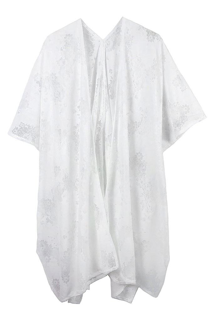 Women's Floral Kimono – Ivory in Ivory