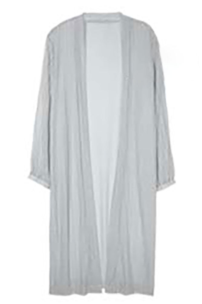 Laced Long Sleeved Duster in Gray