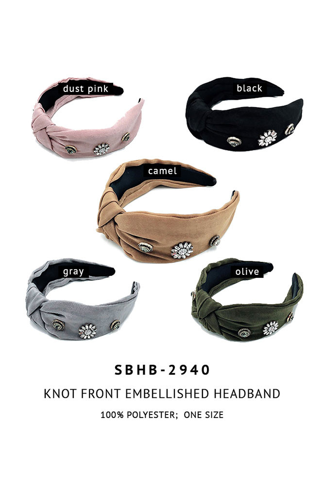 Women's Front Knot Embellished Headband — headband photo 3