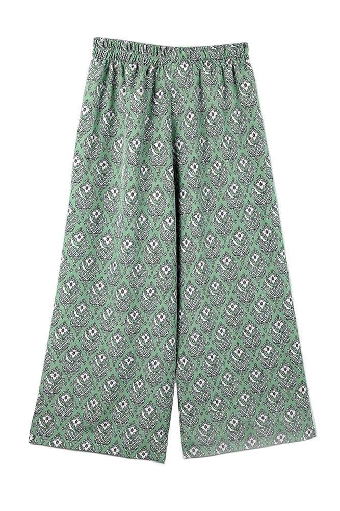 Women's Floral Print Pants in Green