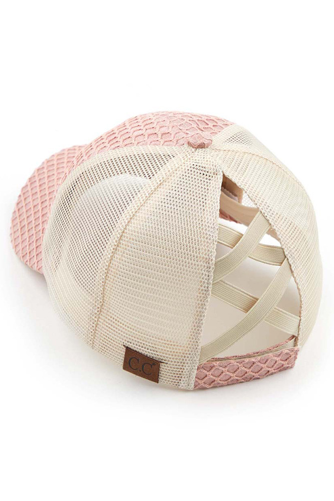 Women's Glitter Nets Criss-Cross Ponytail Cap — cap photo 7