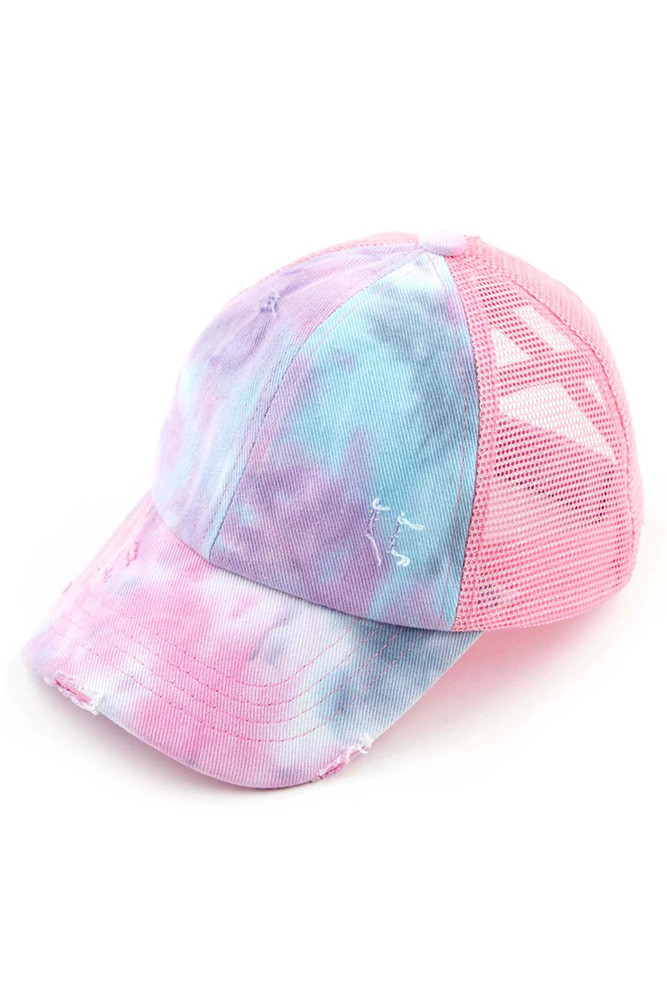Kids Tie Dye Criss-Cross Ponytail Cap — cap photo 4