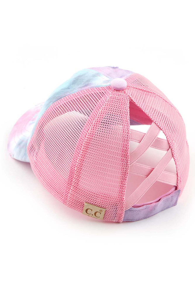 Kids Tie Dye Criss-Cross Ponytail Cap — cap photo 7