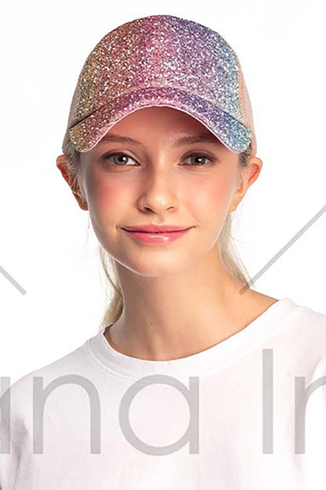 Women's Glitter Mesh Ponytail Baseball Cap — baseball cap photo 7
