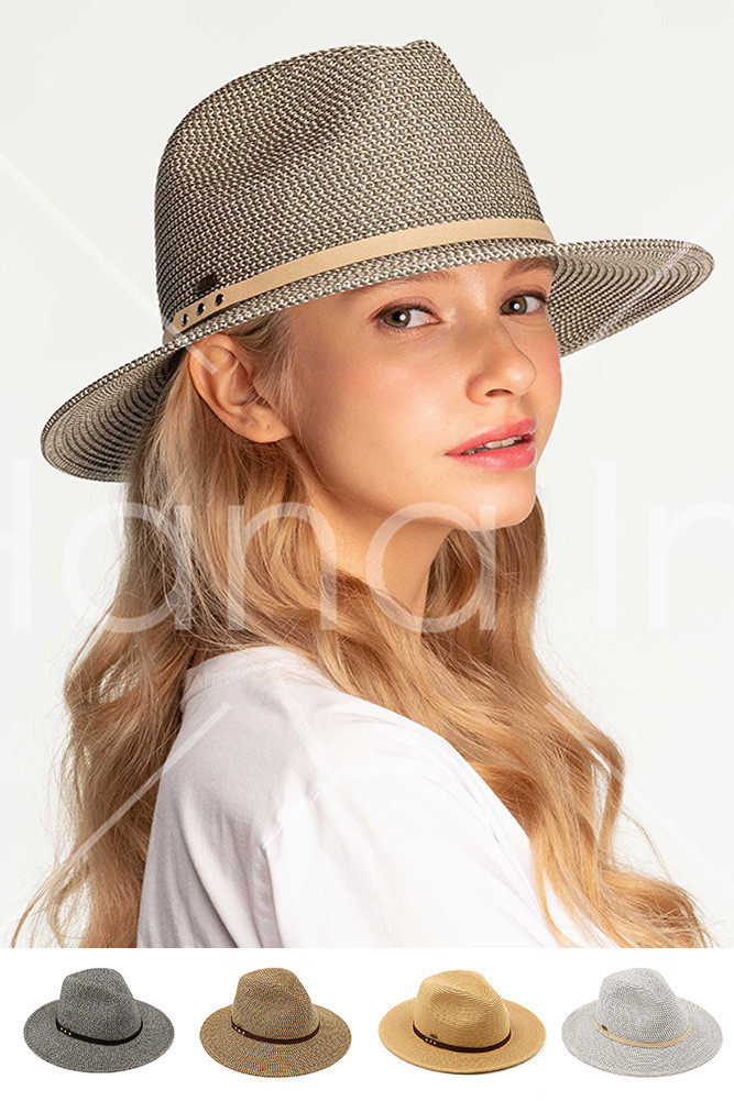 Women's Suede Band Trim Panama Sun Hat by BURACQ