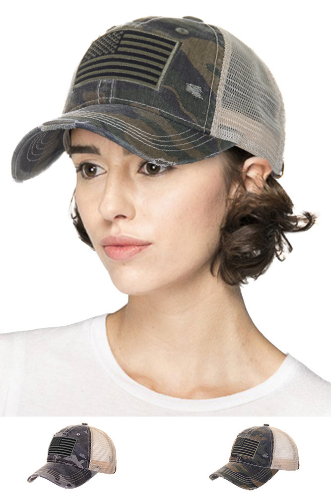 Women's American Flag Baseball Cap by BURACQ