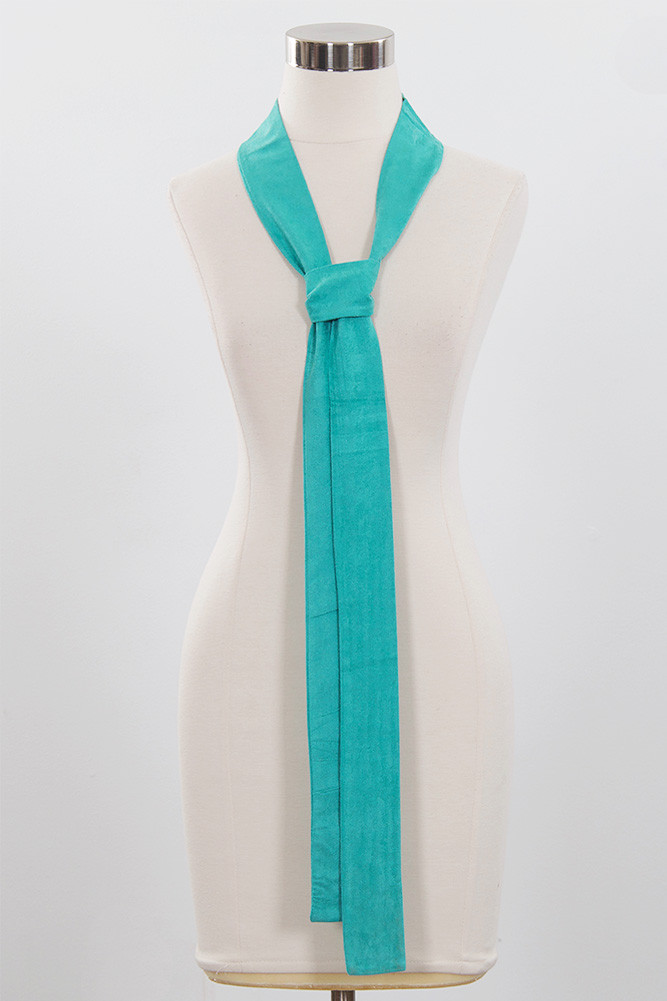 Women's Faux Suede Skinny Scarf in Mint