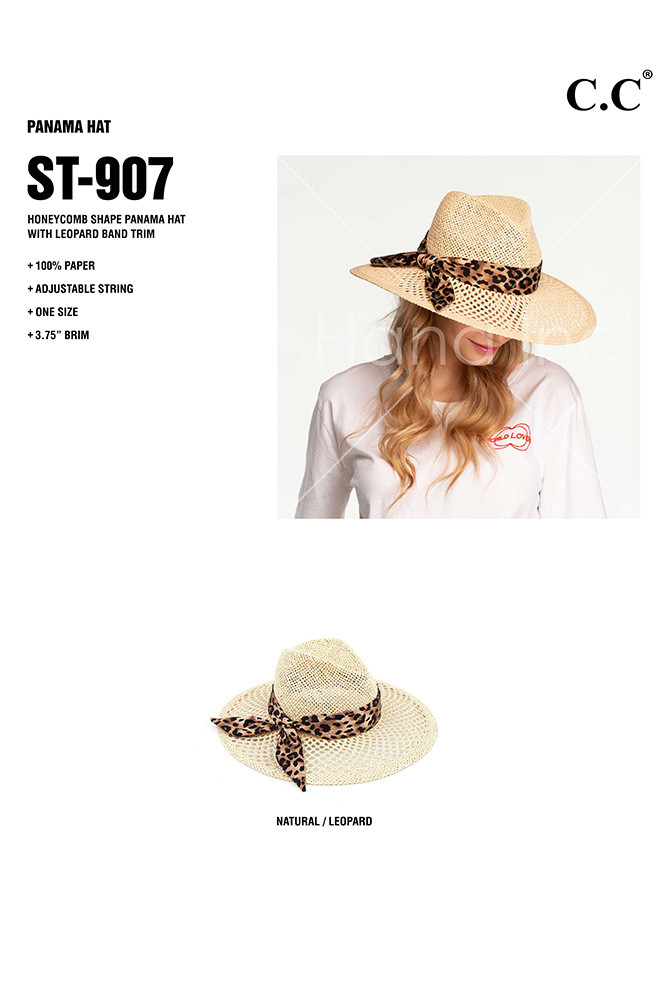 Women's Leopard Band Panama Hat — Panama hat photo 2