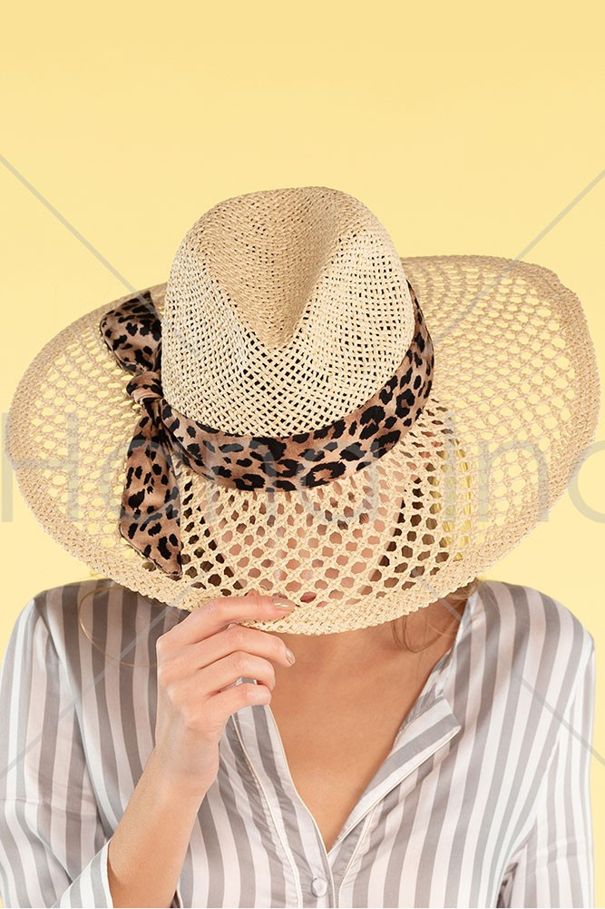 Women's Leopard Band Panama Hat — Panama hat photo 4