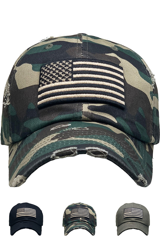 Women's American Flag Vintage Baseball Cap by BURACQ