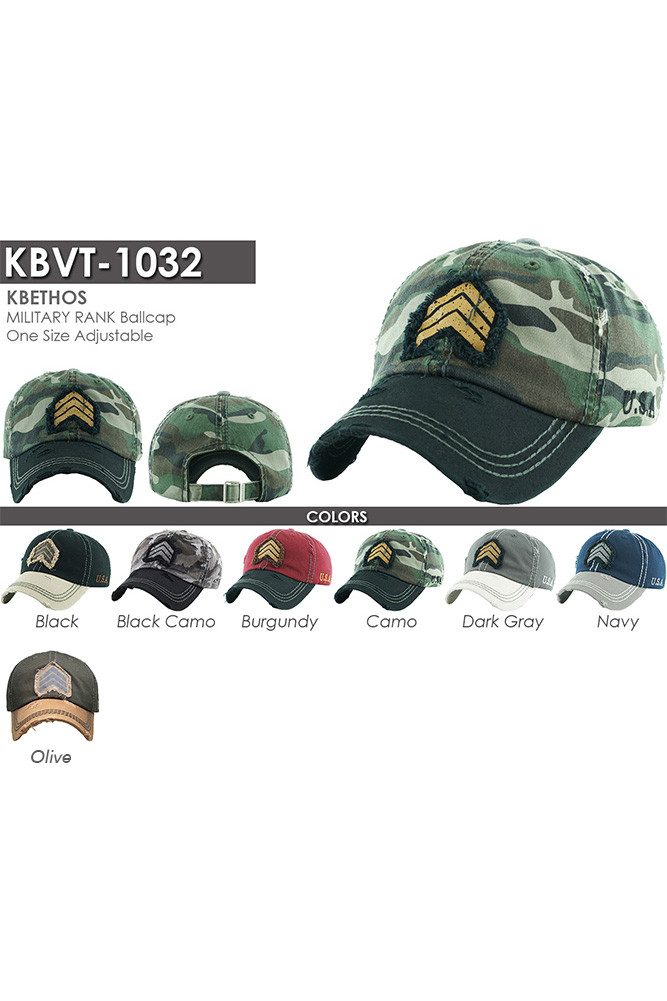 Women's Military Rank Vintage Baseball Cap — baseball cap photo 2