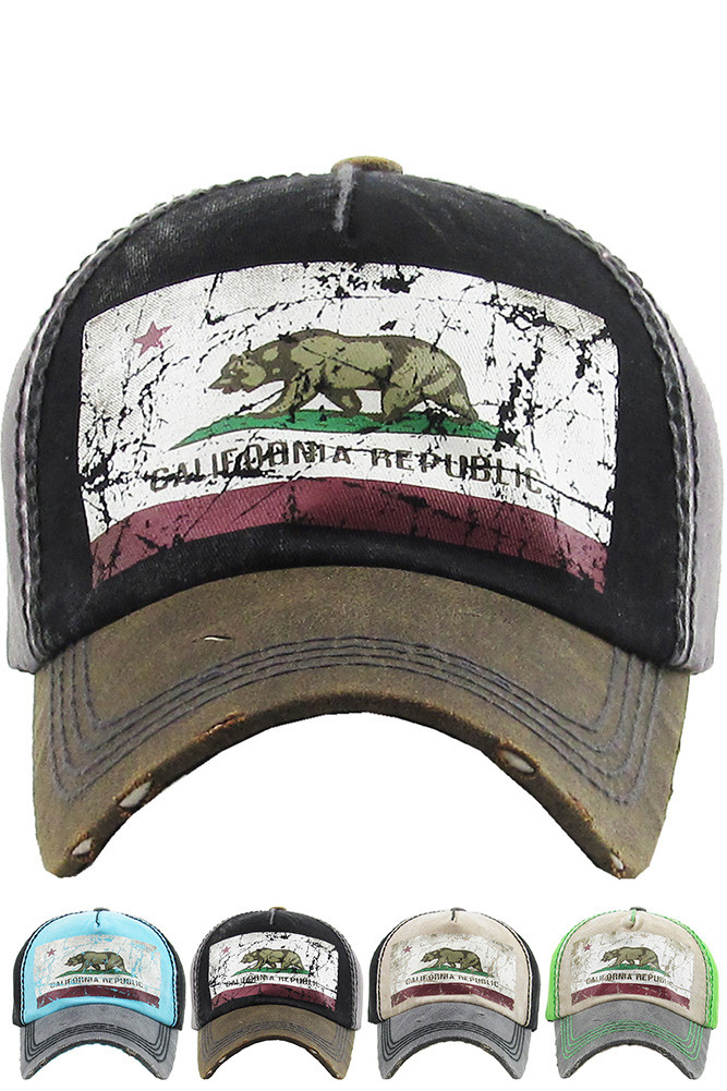 Women's California Republic Vintage Baseball Cap by BURACQ