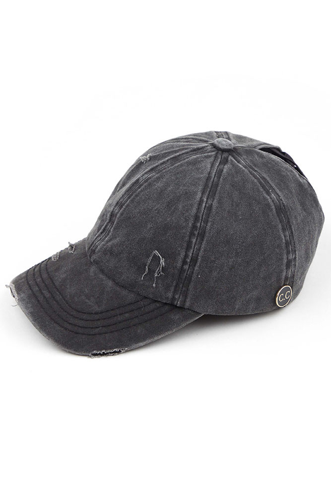 Women's Distressed Ponytail Baseball Cap — baseball cap photo 8