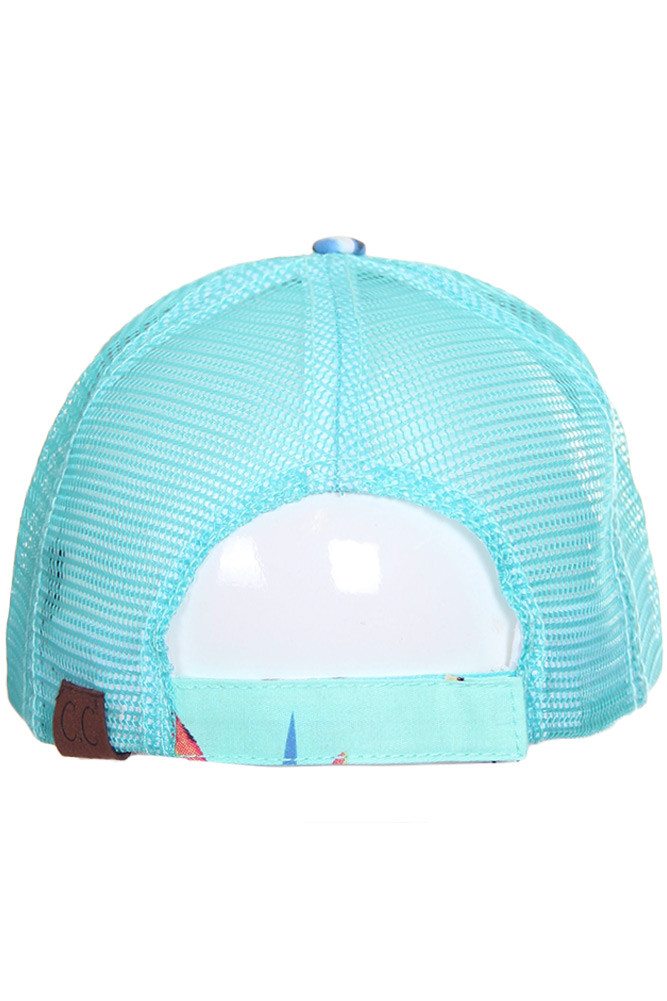 Women's Floral Baseball Cap in Mint