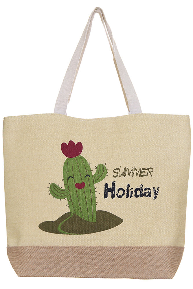 Women's Cactus Beach Bag in Beige