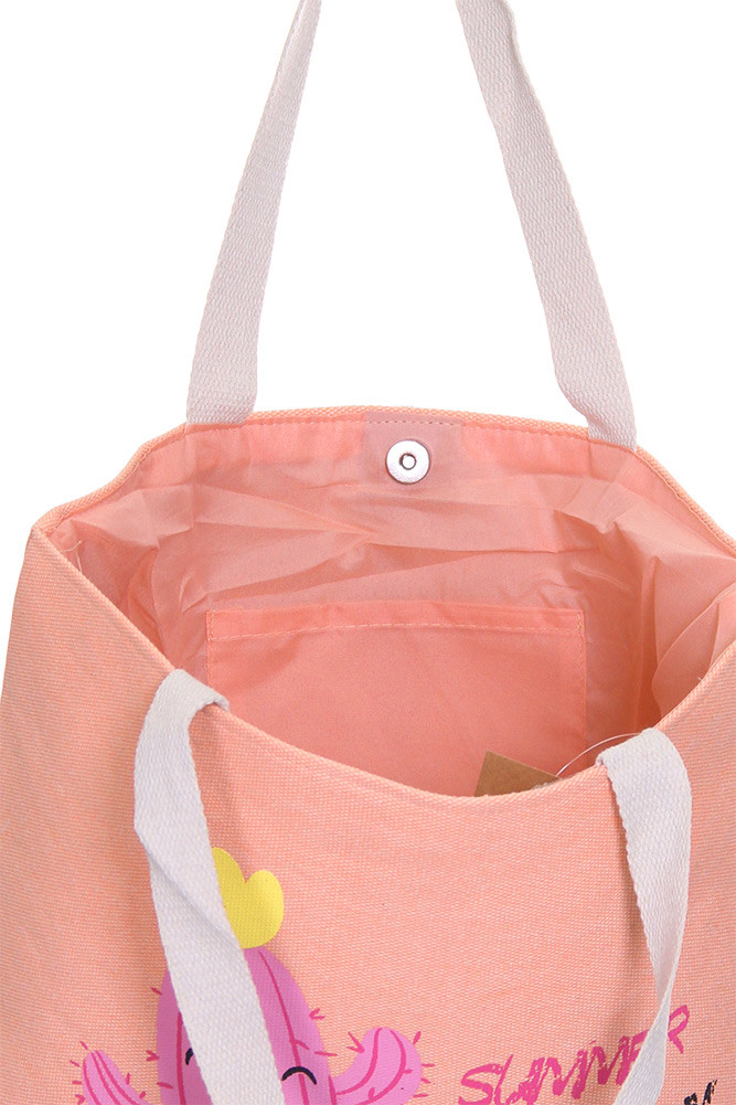 Women's Cactus Beach Bag in Coral