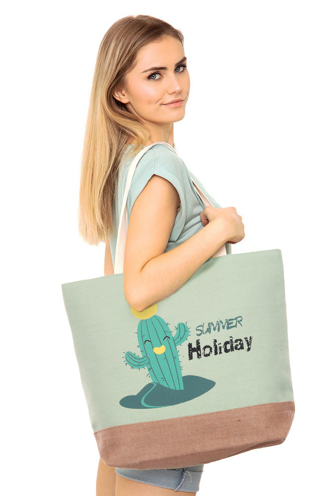 Women's Cactus Beach Bag in Green by BURACQ