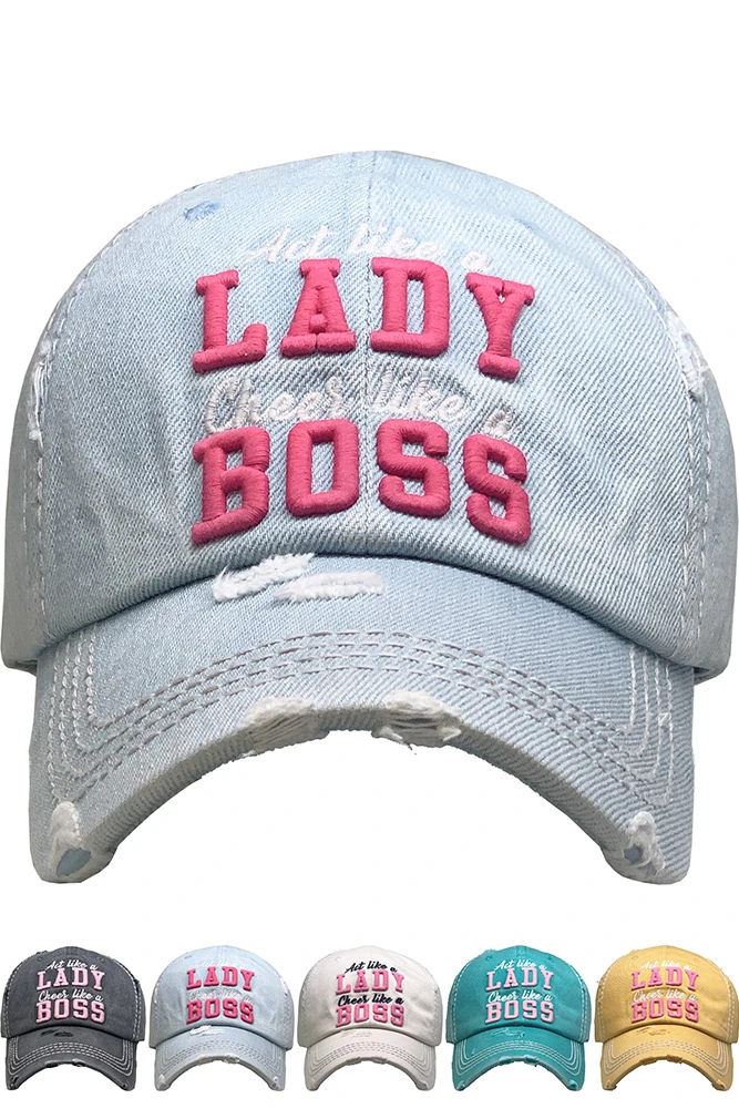 Lady Boss Washed Vintage Baseball Cap by BURACQ