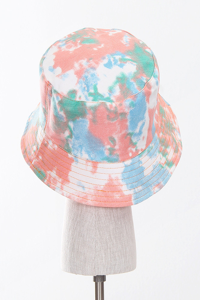 Women's Tie Dye Reversible Bucket Hat in Orange