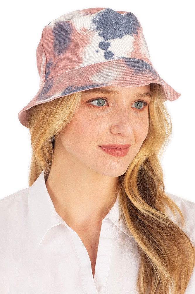 Women's Tie Dye Reversible Bucket Hat in Pink by BURACQ