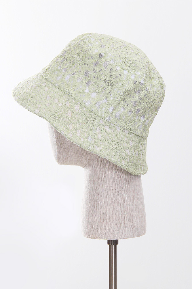 Women's Floral Lace Bucket Hat in Mint
