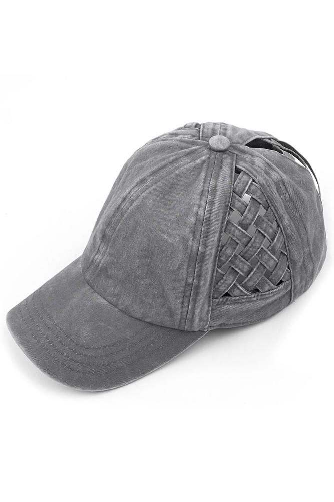 Women's Weavon Basket Criss-Cross Ponytail Cap — cap photo 7