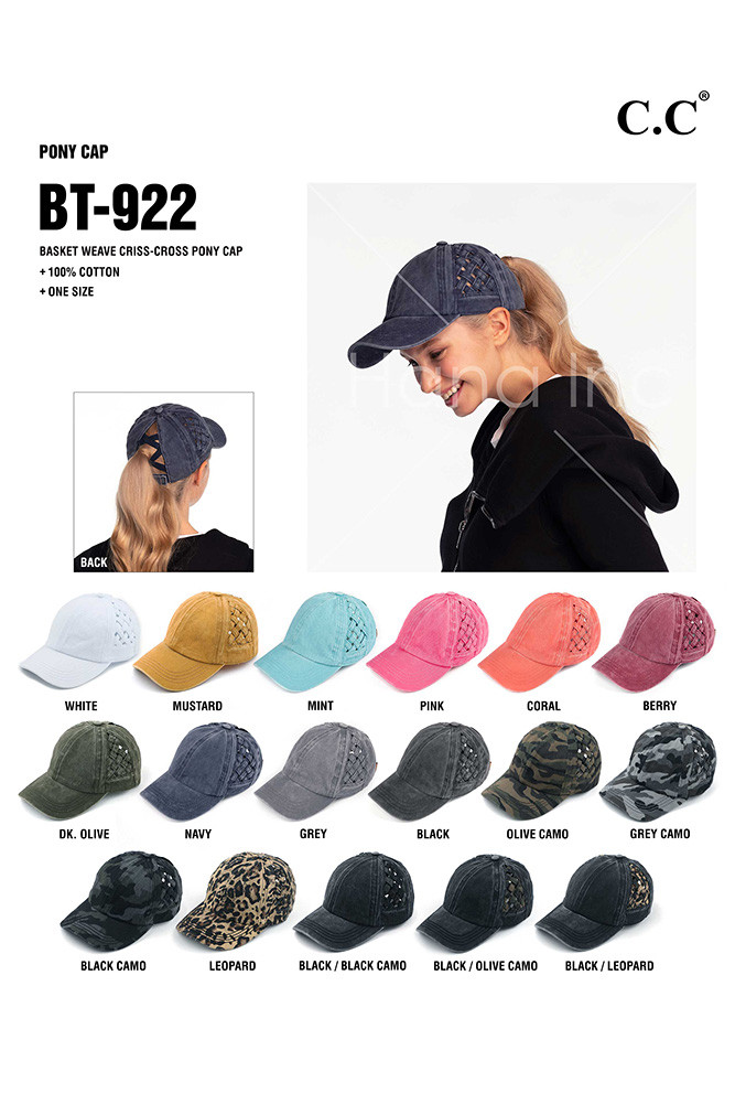 Women's Weavon Basket Criss-Cross Ponytail Cap — cap photo 3