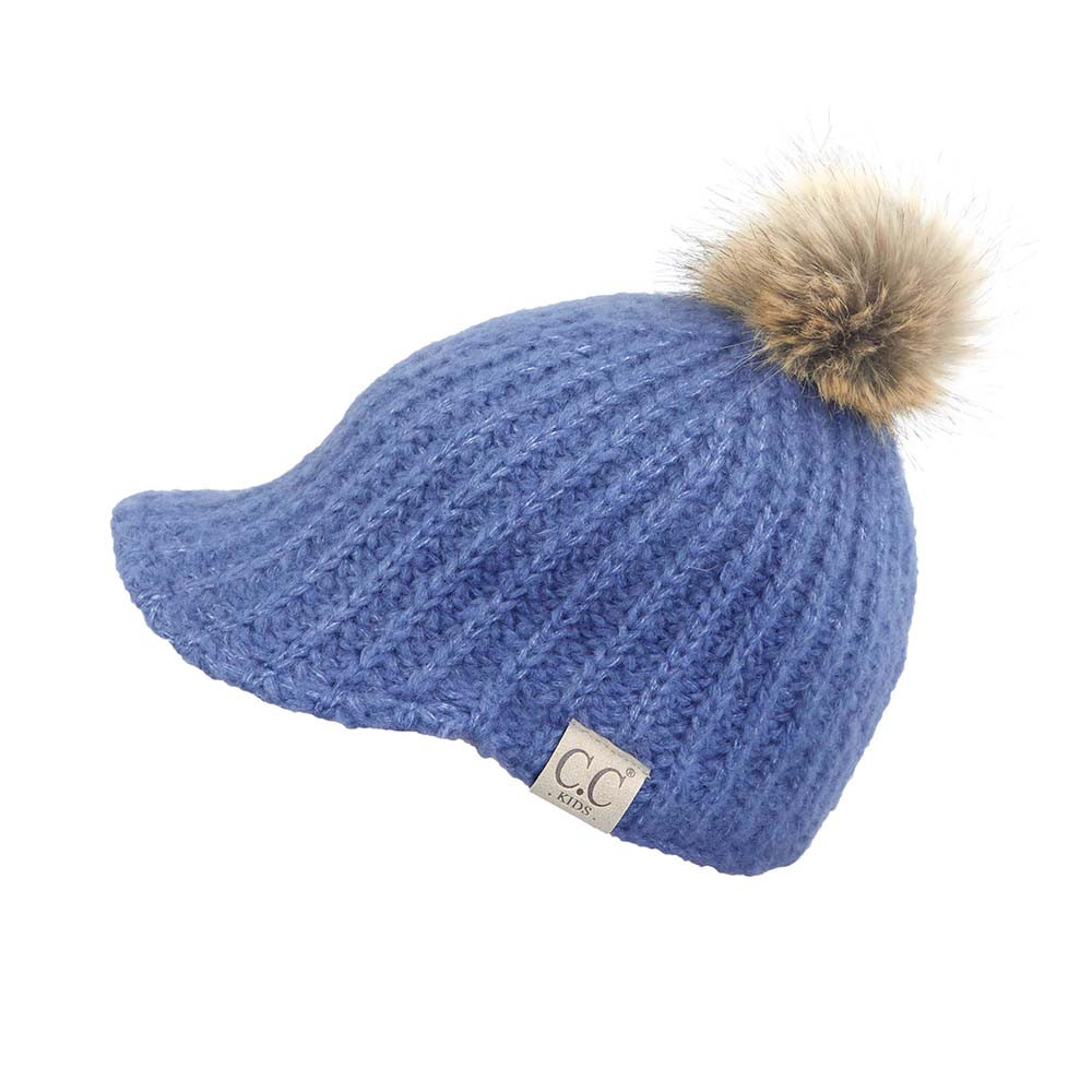 Kids Cable Knit Pom Pom Beanie — beanie photo 3