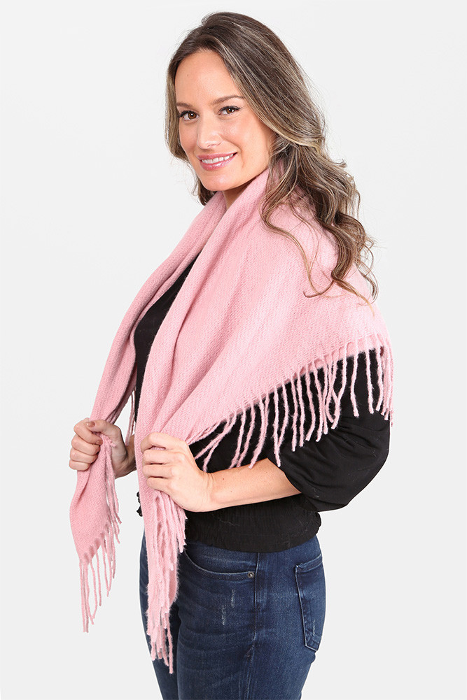 Women's Solid Super Soft Knit Blanket Scarf in Pink by BURACQ