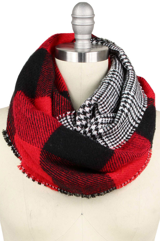 Women's Buffalo Plaid Double Side Woven Scarf by BURACQ