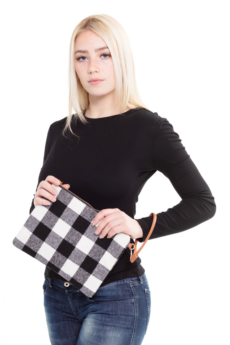 Women's Buffalo Check Crossbody Clutch Bag — crossbody bag photo 3