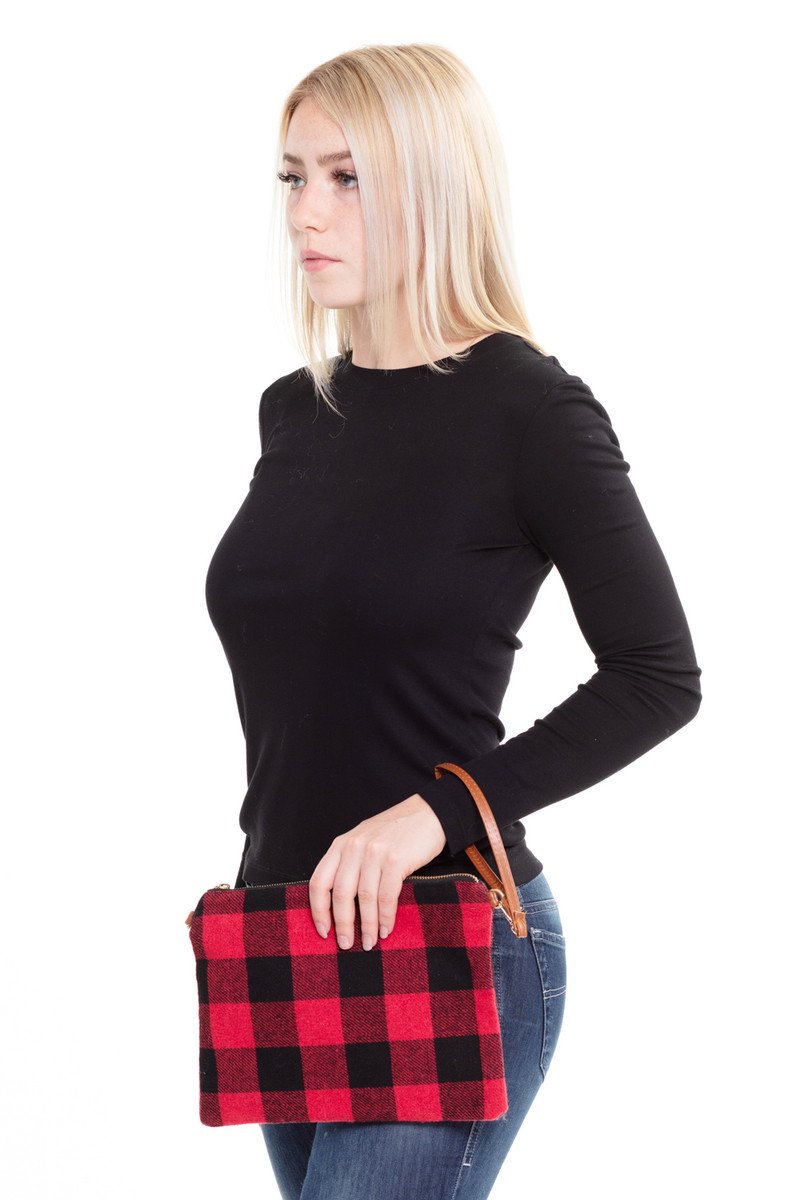 Women's Buffalo Check Crossbody Clutch Bag — crossbody bag photo 3