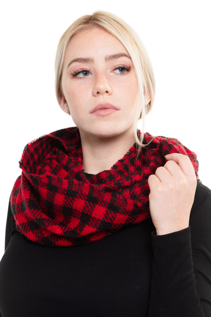 Women's Buffalo Check Scarf — scarf photo 2