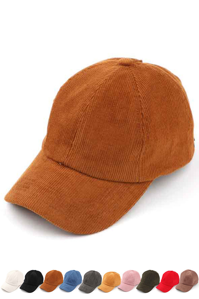 Women's Corduroy Criss-Cross Ponytail Cap by BURACQ