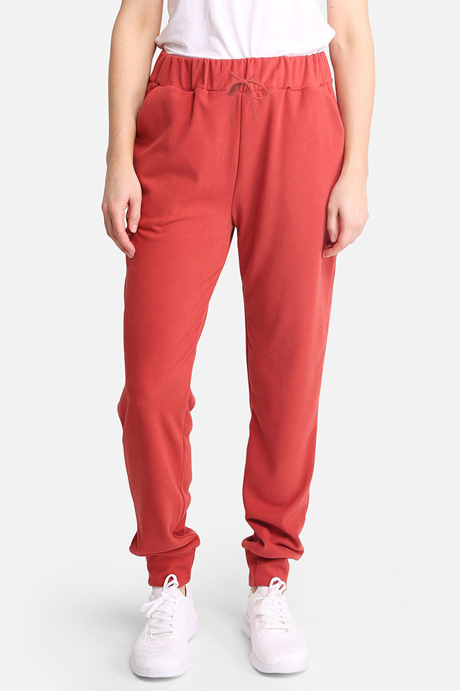 Women's Solid Front Pocket Jogger Pants in Rust by BURACQ