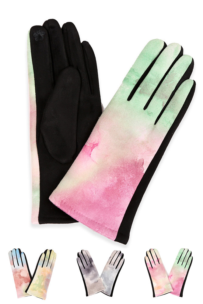 Women's Tie Dye Pattern Smart Gloves by BURACQ