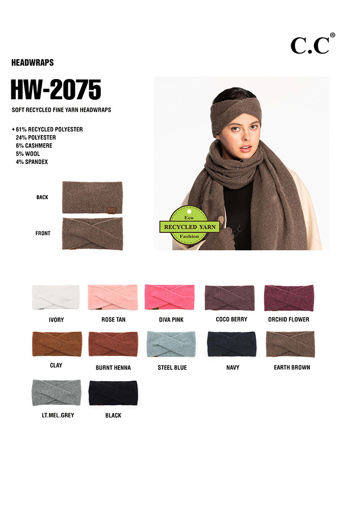 Women's Soft Recycled Fine Yarn Cuff Headwrap — headwrap photo 2