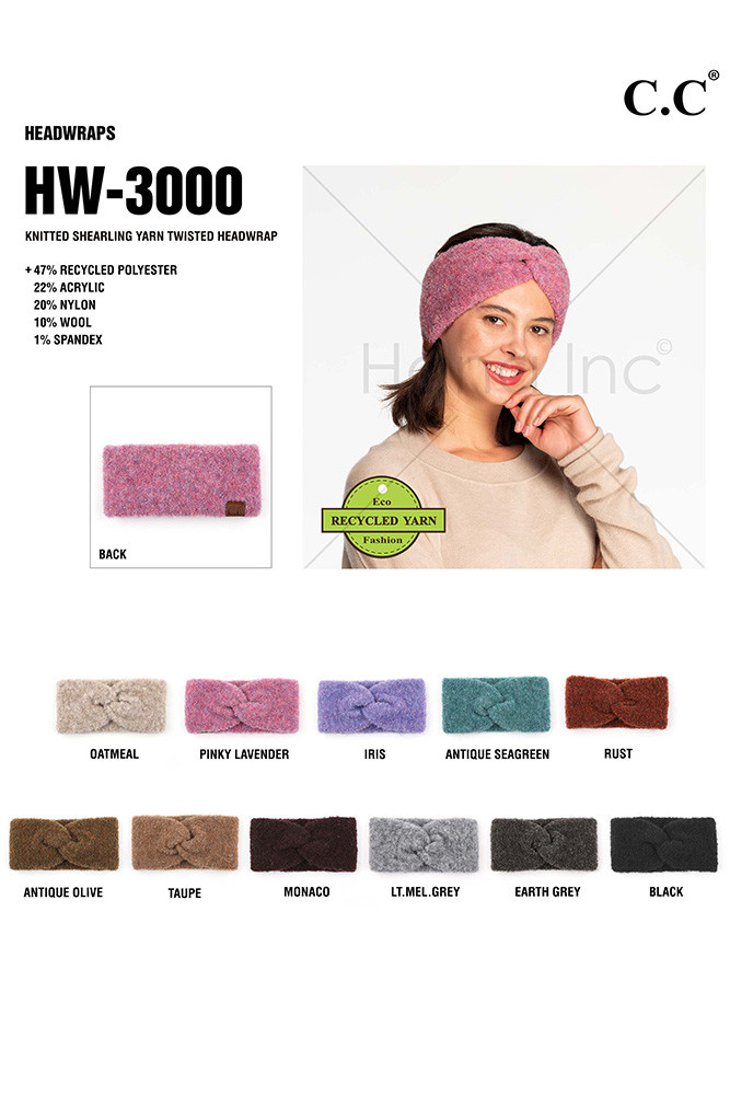 Women's Knitted Shearling Yarn Twisted Headwrap — headwrap photo 2