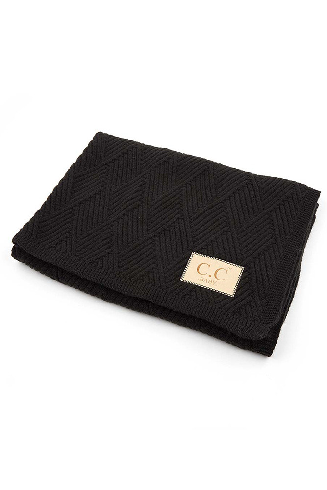 Diagonal Stripes Pattern Baby Blanket for Couch and Bed in Black