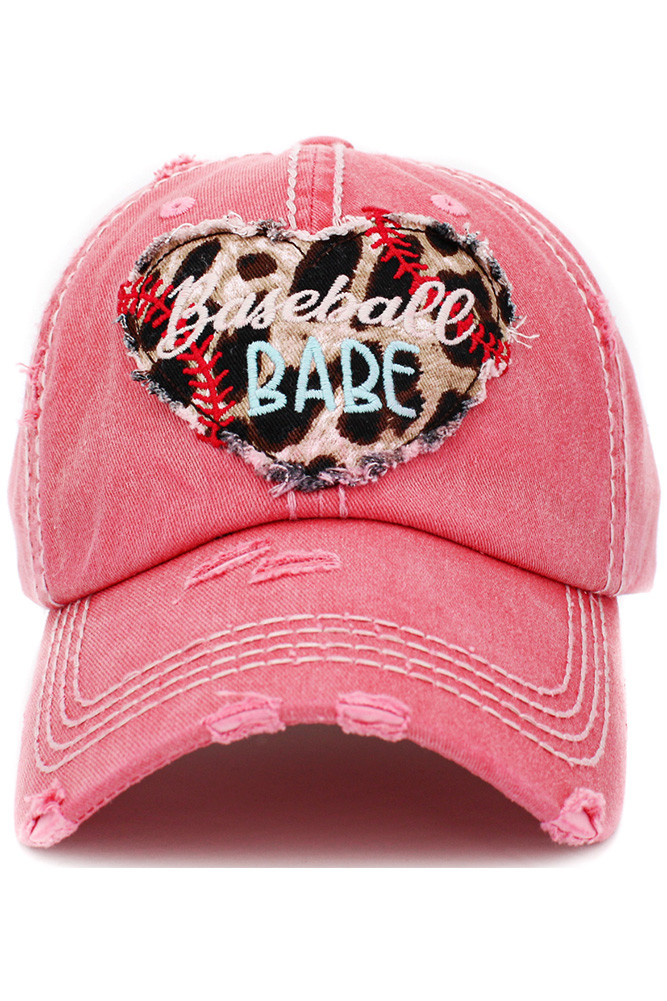 Women's Baseball Babe Vintage Baseball Cap in Hot Pink