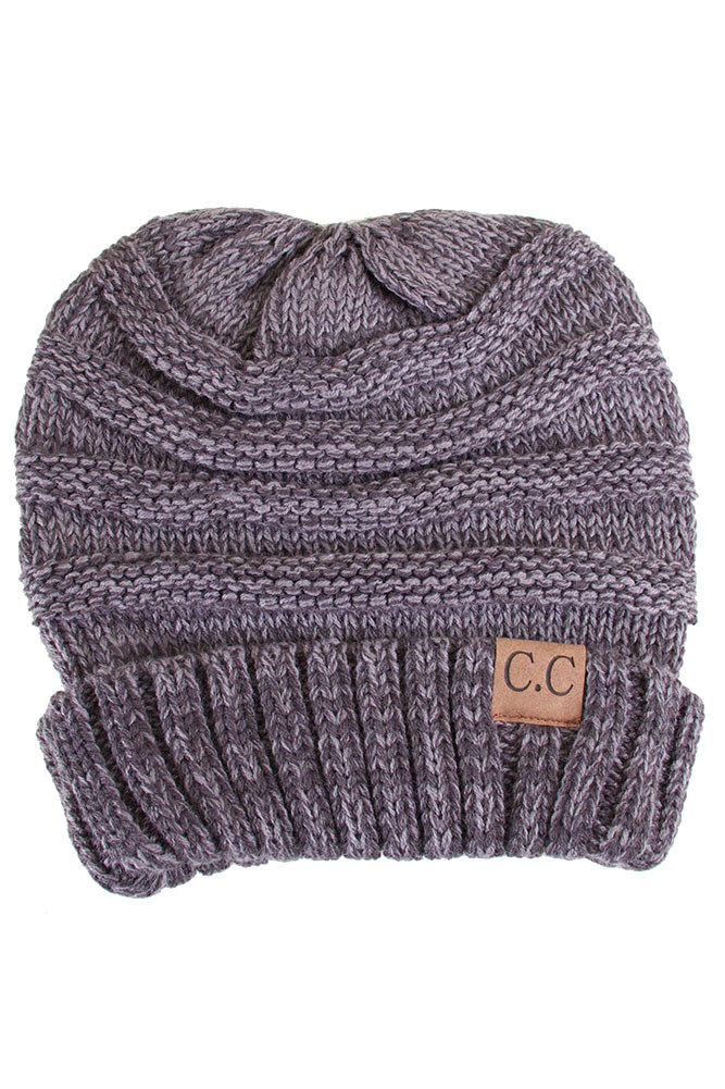 Women's Tricolor Slouchy Knit Beanie — beanie photo 4