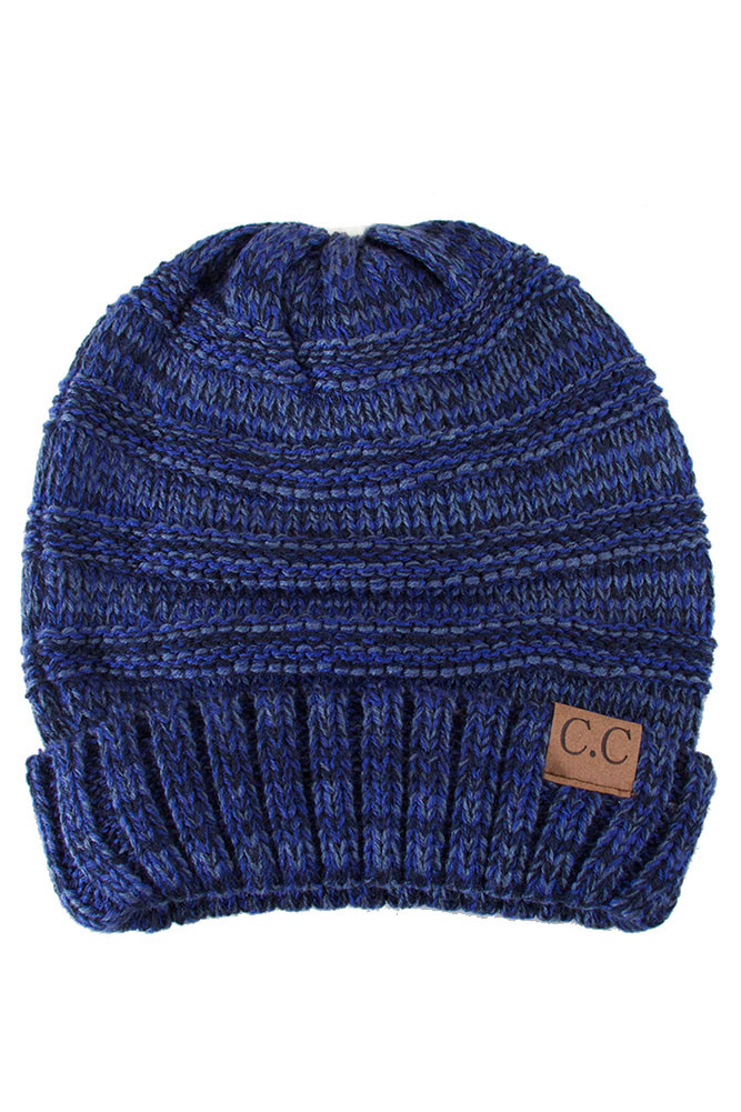 Women's Tricolor Slouchy Knit Beanie — beanie photo 7