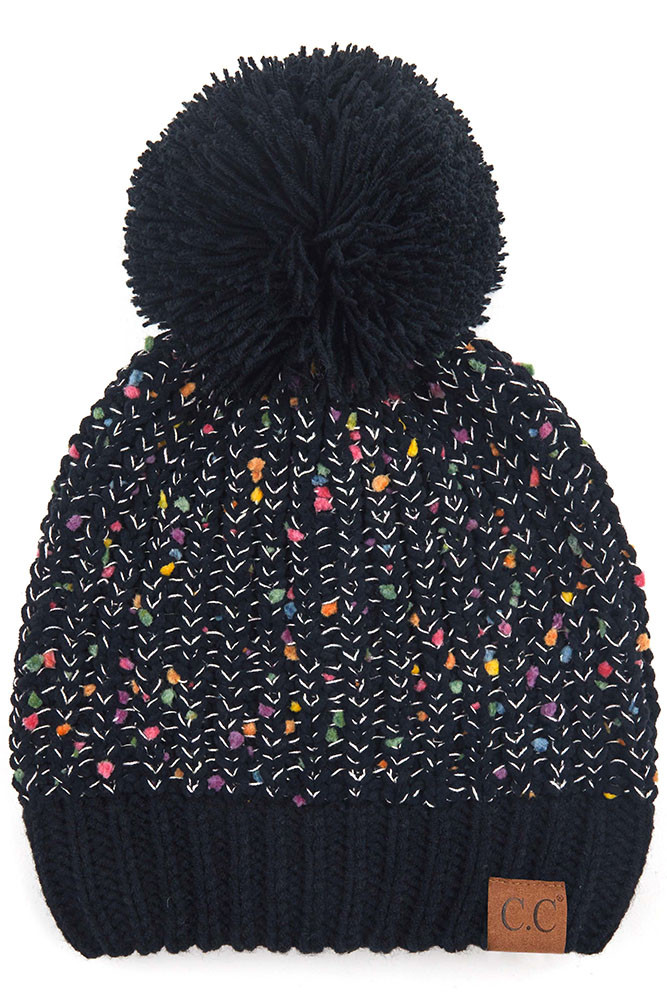 Women's Confetti Chenille Knit Pom Beanie — beanie photo 4